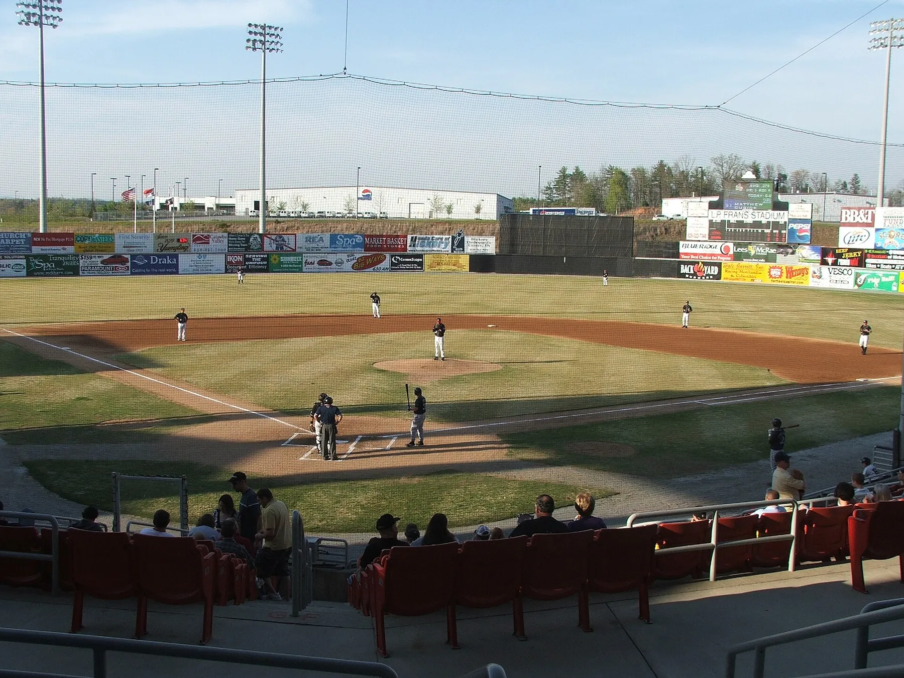 A Hickory Crawdads game at L.P. Frans Stadium in Hickory, NC